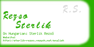 rezso sterlik business card