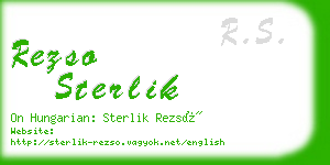 rezso sterlik business card